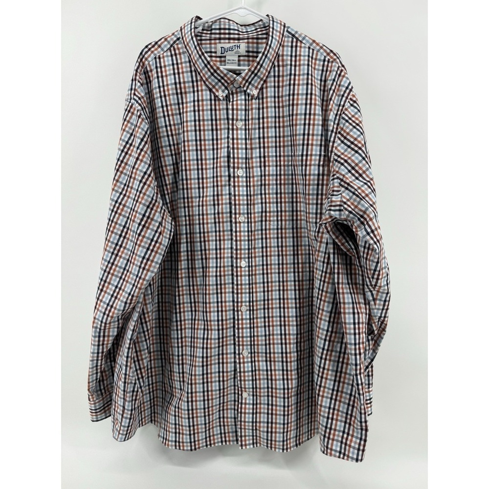 Duluth Trading Co Shirt Mens 3XLT Plaid Long Sleeve Button Up RELAXED FIT Cotton